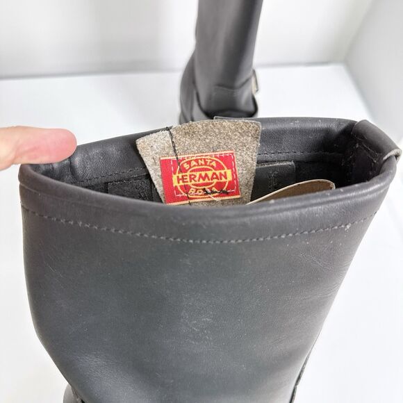 Vintage Herman Santa Rosa Engineer Boots Sz 13 E Black Steel Toe Motorcycle NEW - Picture 12 of 12